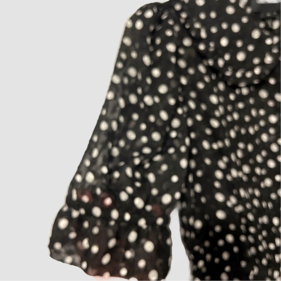 Marc Jacobs The Kat Polka-Dot Midi Chiffon Dress Crystal Heart Buttons Size 0 - Picture 6 of 13